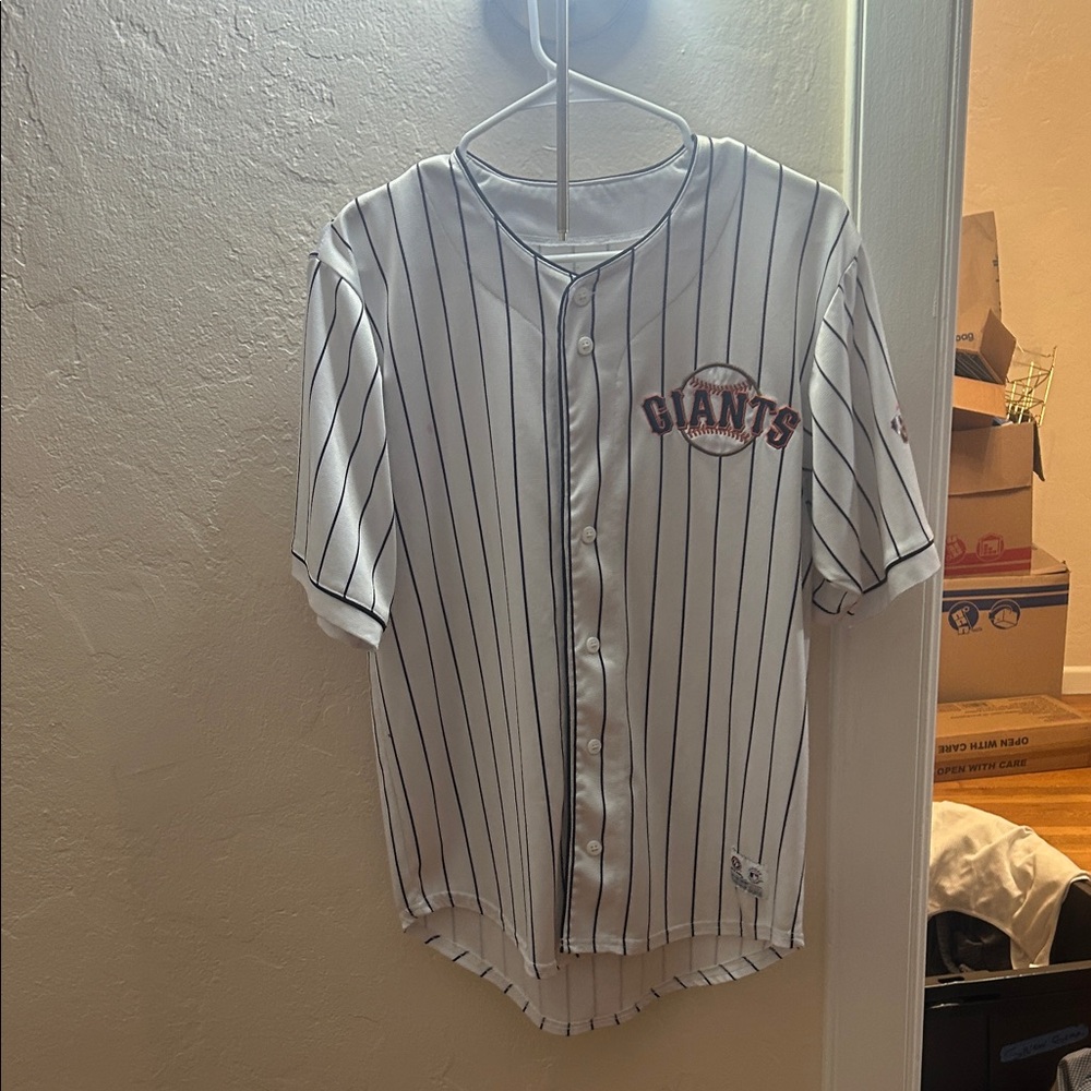 Giants White and Black Striped Jersey